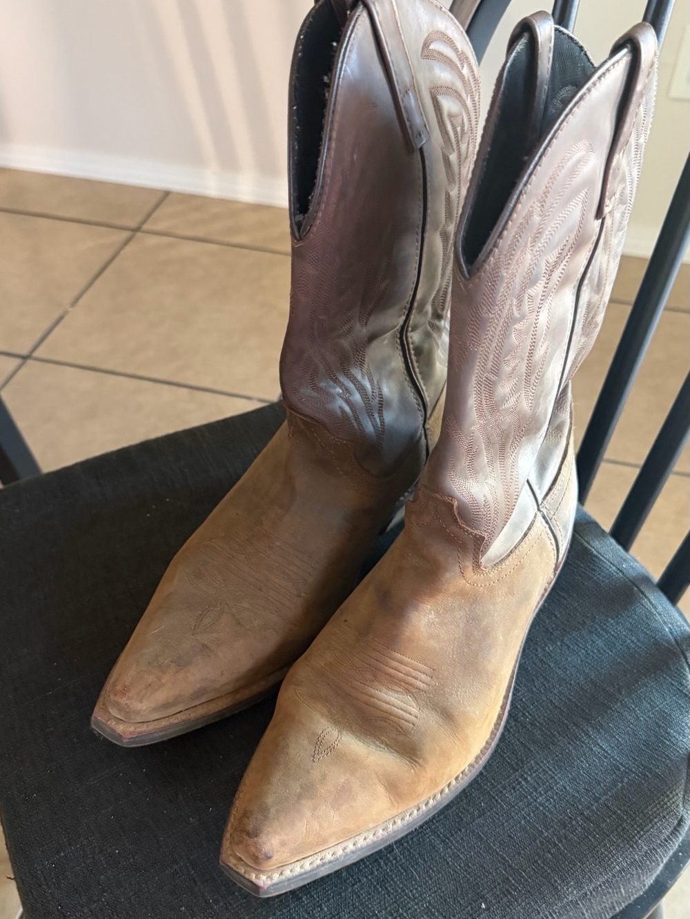 Laredo Brown Two-Tone Cowboy Boots